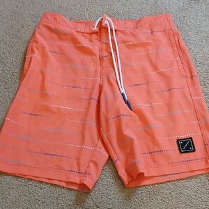 American Eagle Outfitters Orange Striped Swim Shorts